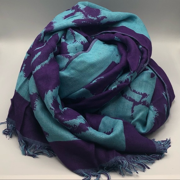 BNWT PURPLE AND TURQUOISE PASHMINA - Picture 11 of 11